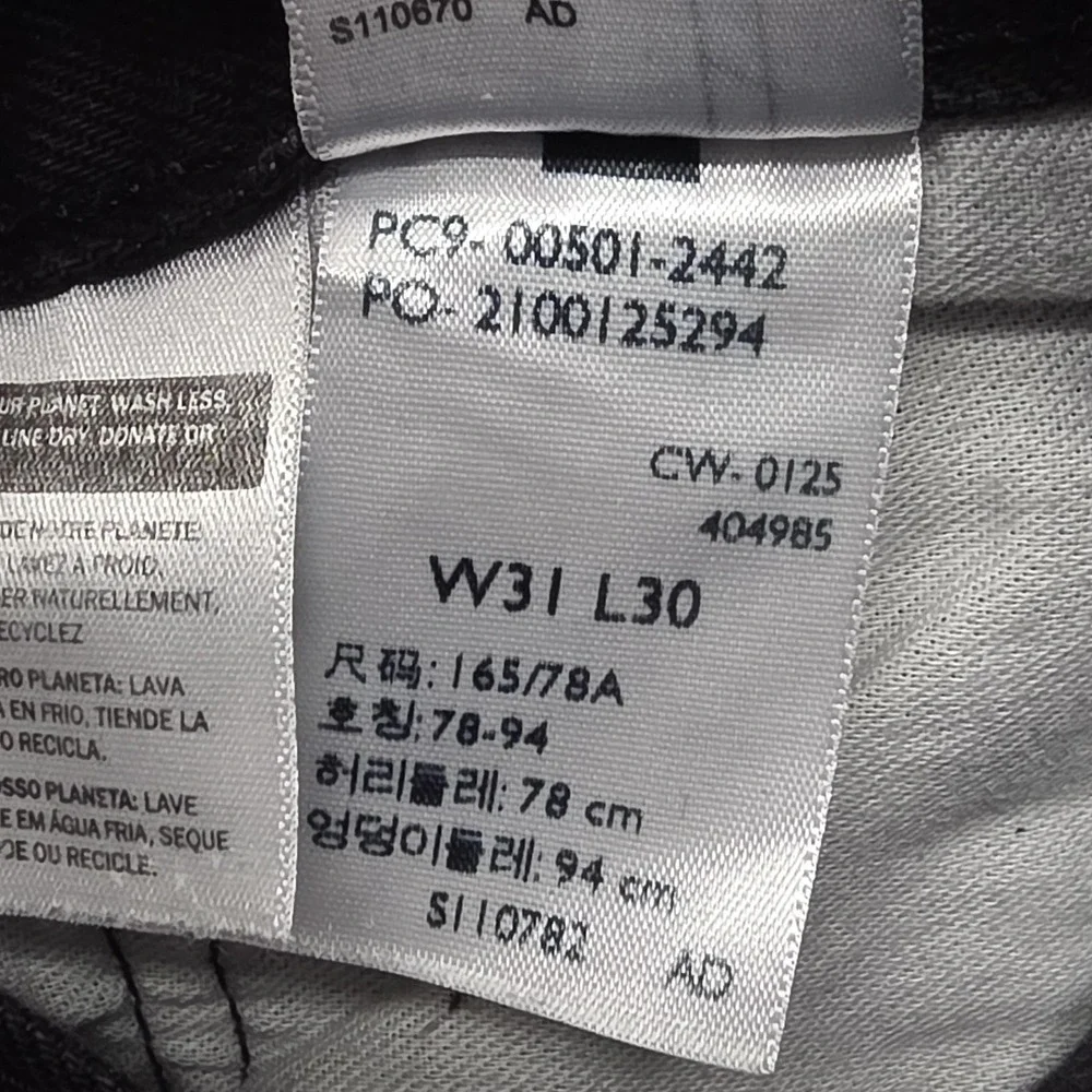 Levis 501 Jeans Mens Measured 30x29 Black Straight Stretch Classic Fit